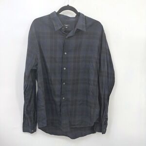 Vince Plaid Button Down Shirt Mens XL Cotton Dark Academia Preppy Designer Fall